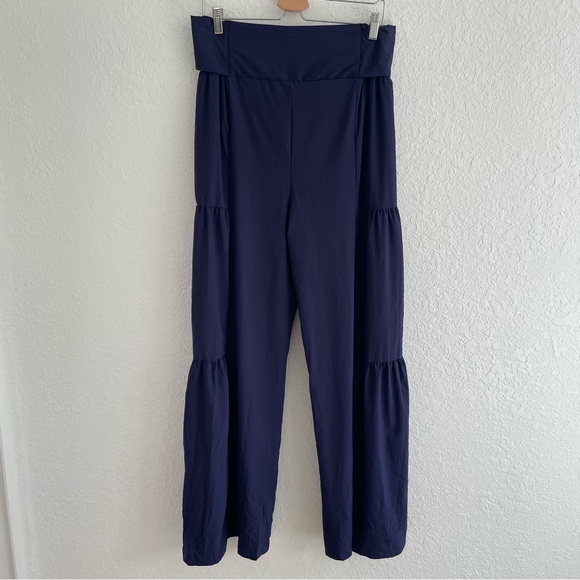 Halara Breezeful™ High Waisted Shirred Tie Wide Leg Flowy Pants XL Navy NWT - Picture 6 of 15